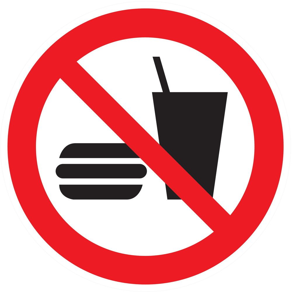 Panneau adhésif INTERDICTION DE MANGER OU DE BOIRE Ø80MM TALIAPLAST - 724254