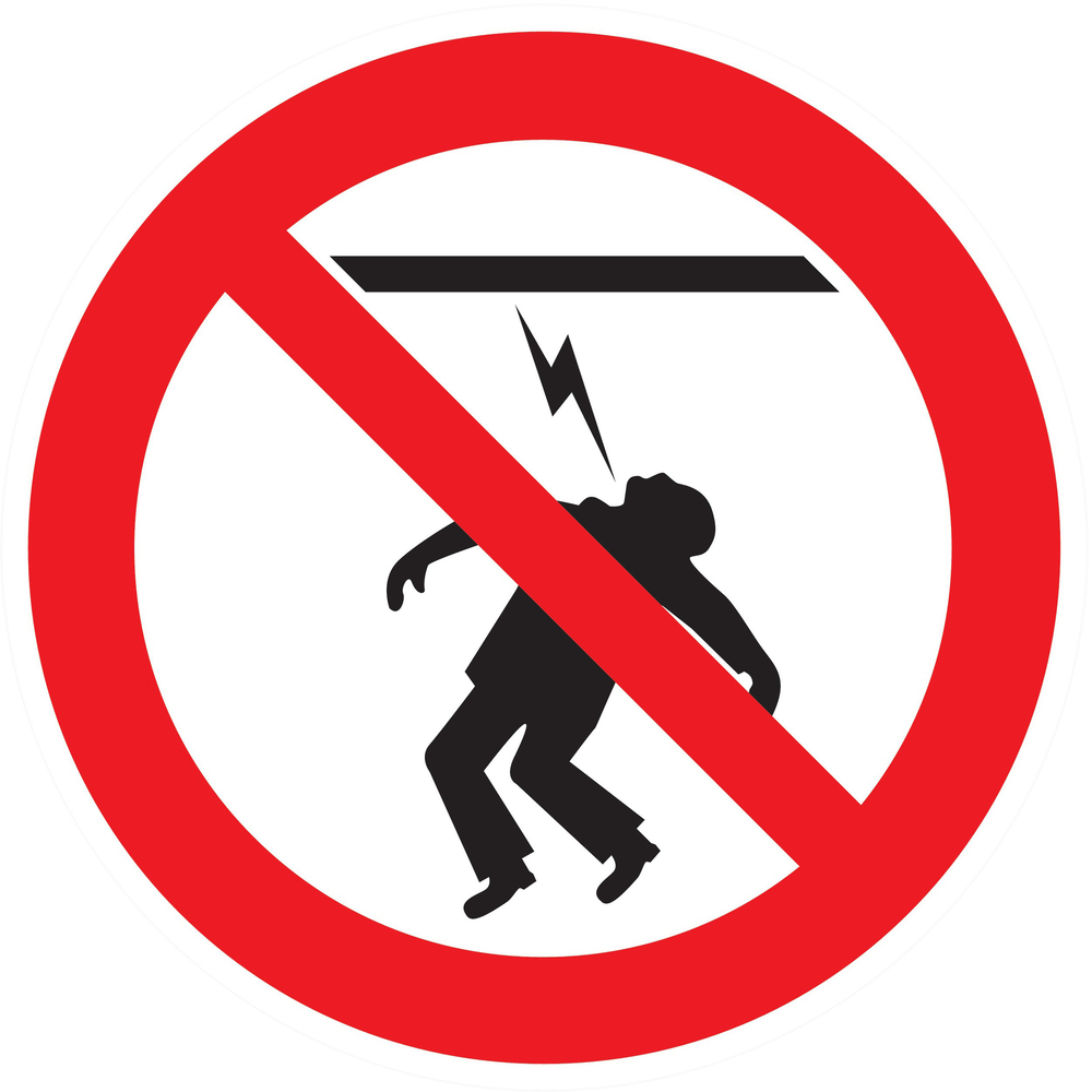 Panneau adhésif HAUTE TENSION DEFENSE DE TOUCHER Ø80MM TALIAPLAST - 724255