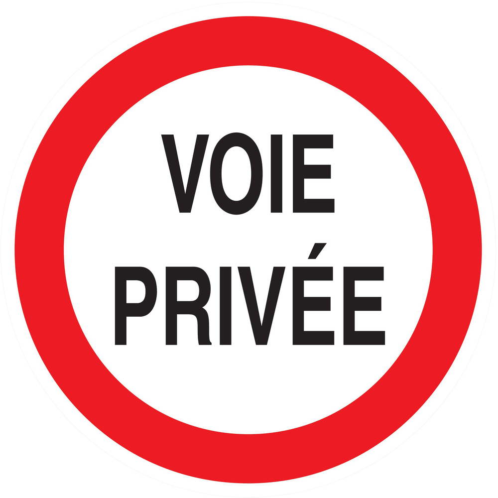 Panneau adhésif VOIE PRIVEE CIRCULATION INTERDITE Ø80MM TALIAPLAST - 724265