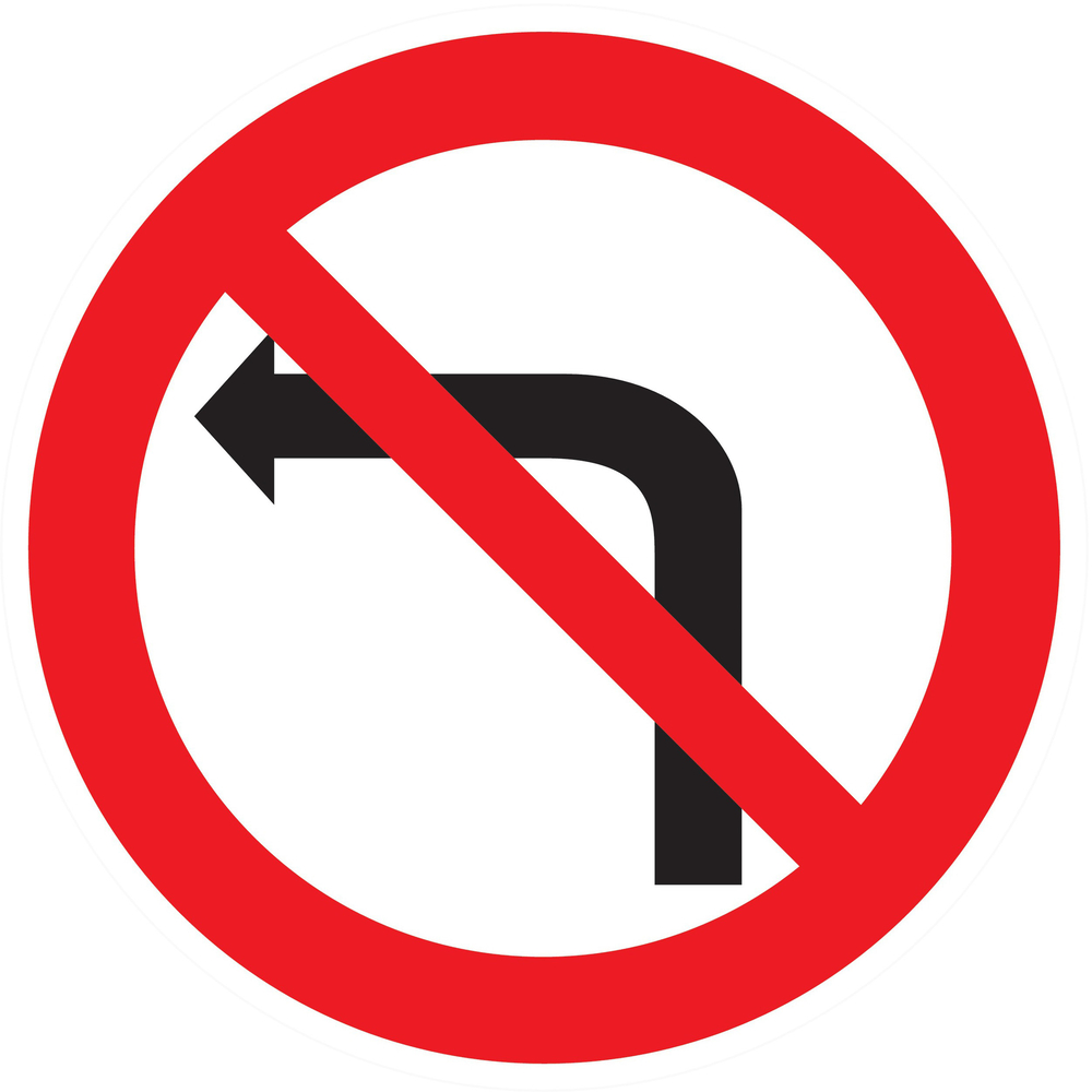 Panneau adhésif INTERDIT DE TOURNER A GAUCHE Ø80MM TALIAPLAST - 724271