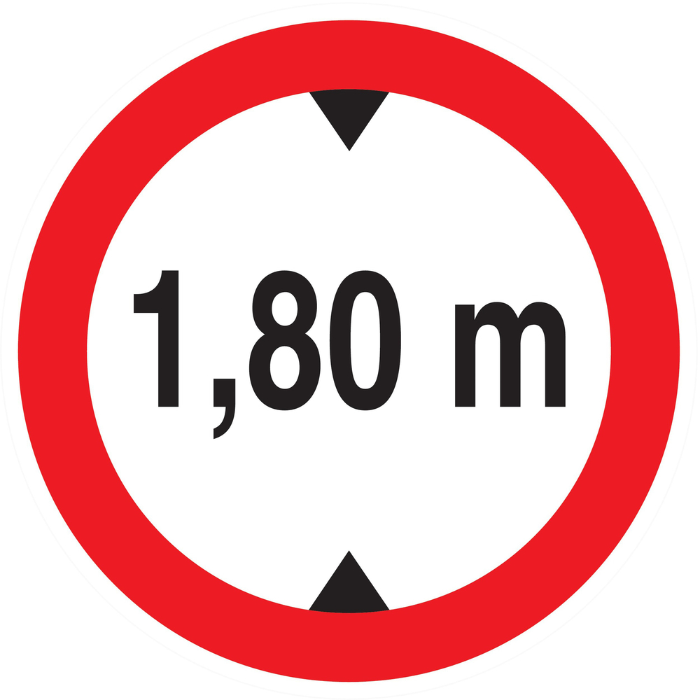 Panneau adhésif INTERDIT AUX VEHICULES DE PLUS DE 1.80M DE HAUT D.80mm TALIAPLAST - 724272