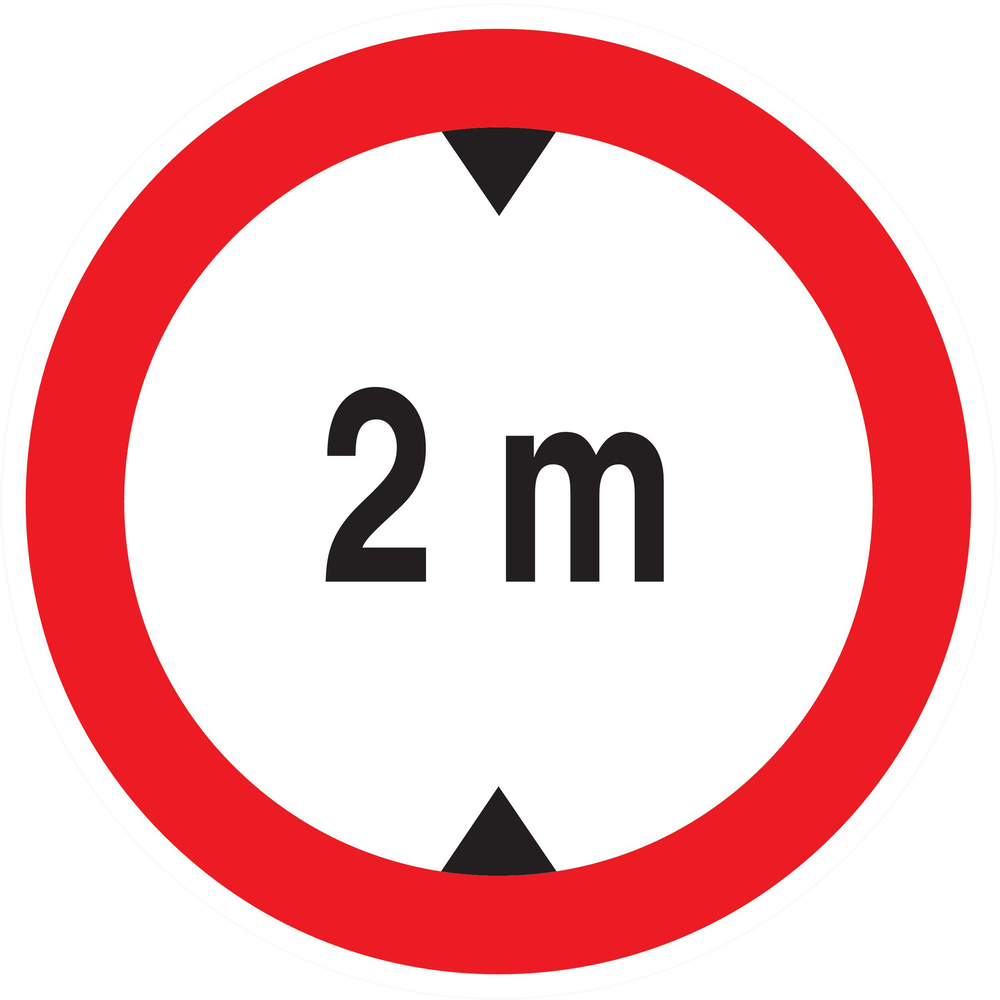 Panneau adhésif INTERDIT AUX VEHICULES DE PLUS DE 2.00M DE HAUT D.80mm TALIAPLAST - 724274