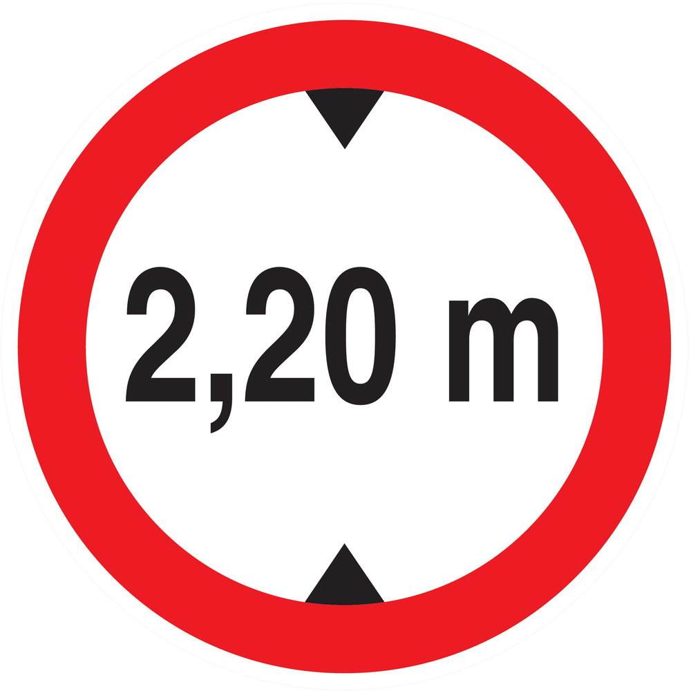 Panneau adhésif INTERDIT AUX VEHICULES DE PLUS DE 2.20M DE HAUT D.80mm TALIAPLAST - 724275