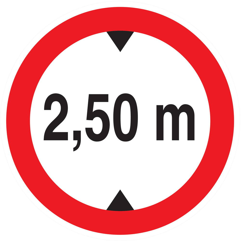 Panneau adhésif INTERDIT AUX VEHICULES DE PLUS DE 2.50M DE HAUT D.80mm TALIAPLAST - 724276