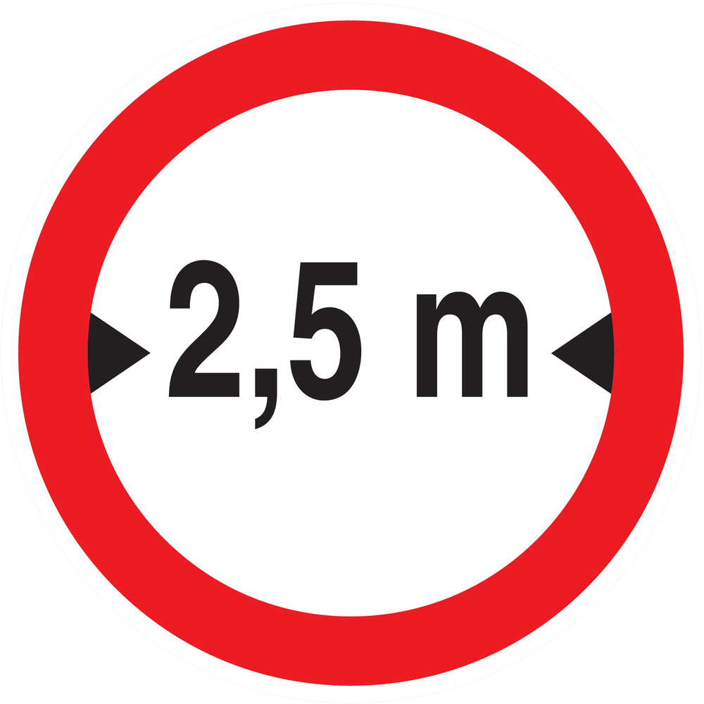 Panneau adhésif INTERDIT AUX VEHICULES DE PLUS DE 2.50M DE LARGE D.80mm TALIAPLAST - 724279