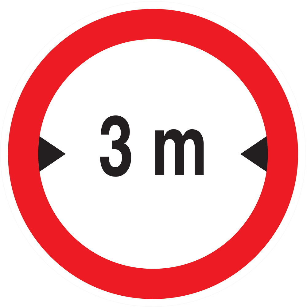 Panneau adhésif INTERDIT AUX VEHICULES DE PLUS DE 3.00M DE LARGE D80mm TALIAPLAST - 724280