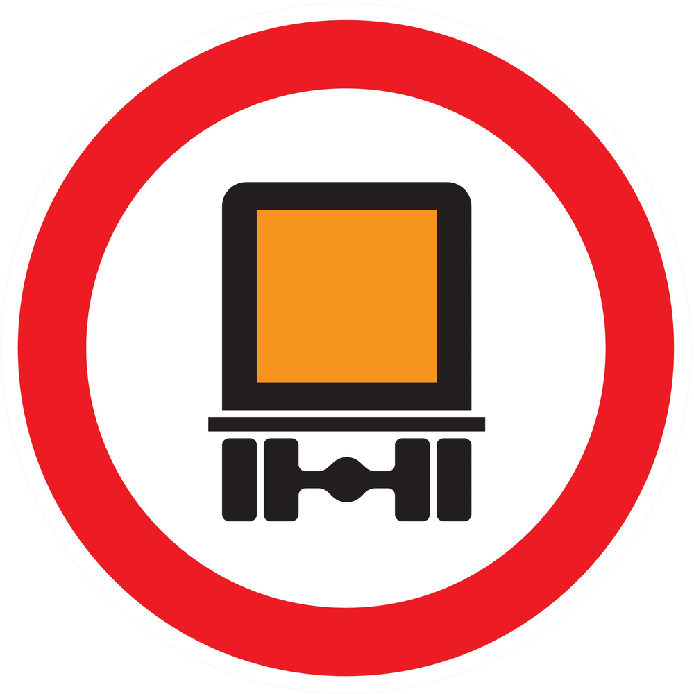 Panneau adhésif INTERDIT AUX TRANSPORTS DE MATIERES DANGEREUSES D.80mm TALIAPLAST - 724285