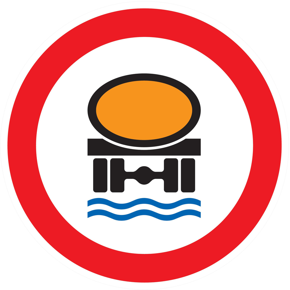 Panneau adhésif INTERDIT TRANSPORT PROØ POLLUANTS LES EAUX Ø80MM TALIAPLAST - 724286