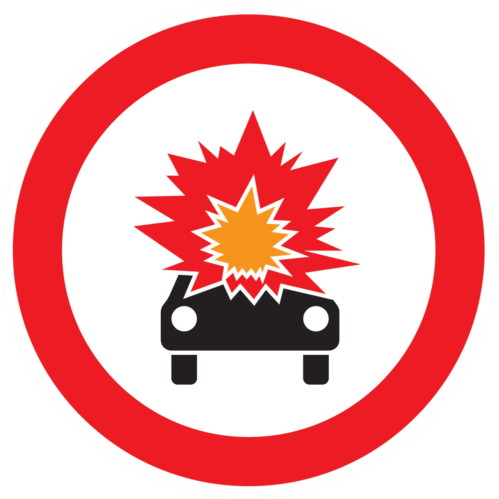 Panneau adhésif INTERDIT TRANSPORT PROD. EXPLOSIFS/INFLAmmABLES D.80mm TALIAPLAST - 724287