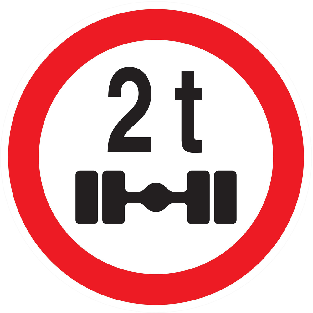 Panneau adhésif INTERDIT VEHICULES PESANT S/UN ESSIEU + DE 2 T. D.80mm TALIAPLAST - 724288