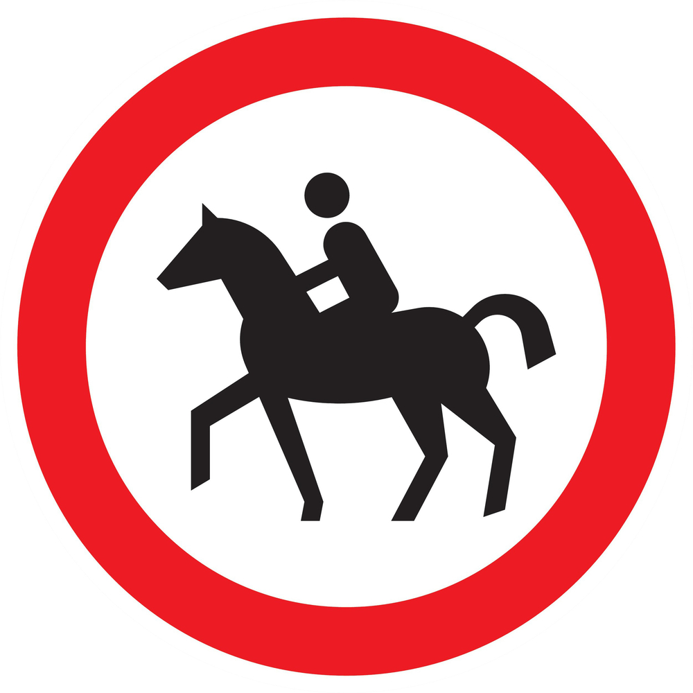 Panneau adhésif INTERDIT AUX CAVALIERS Ø80MM TALIAPLAST - 724291