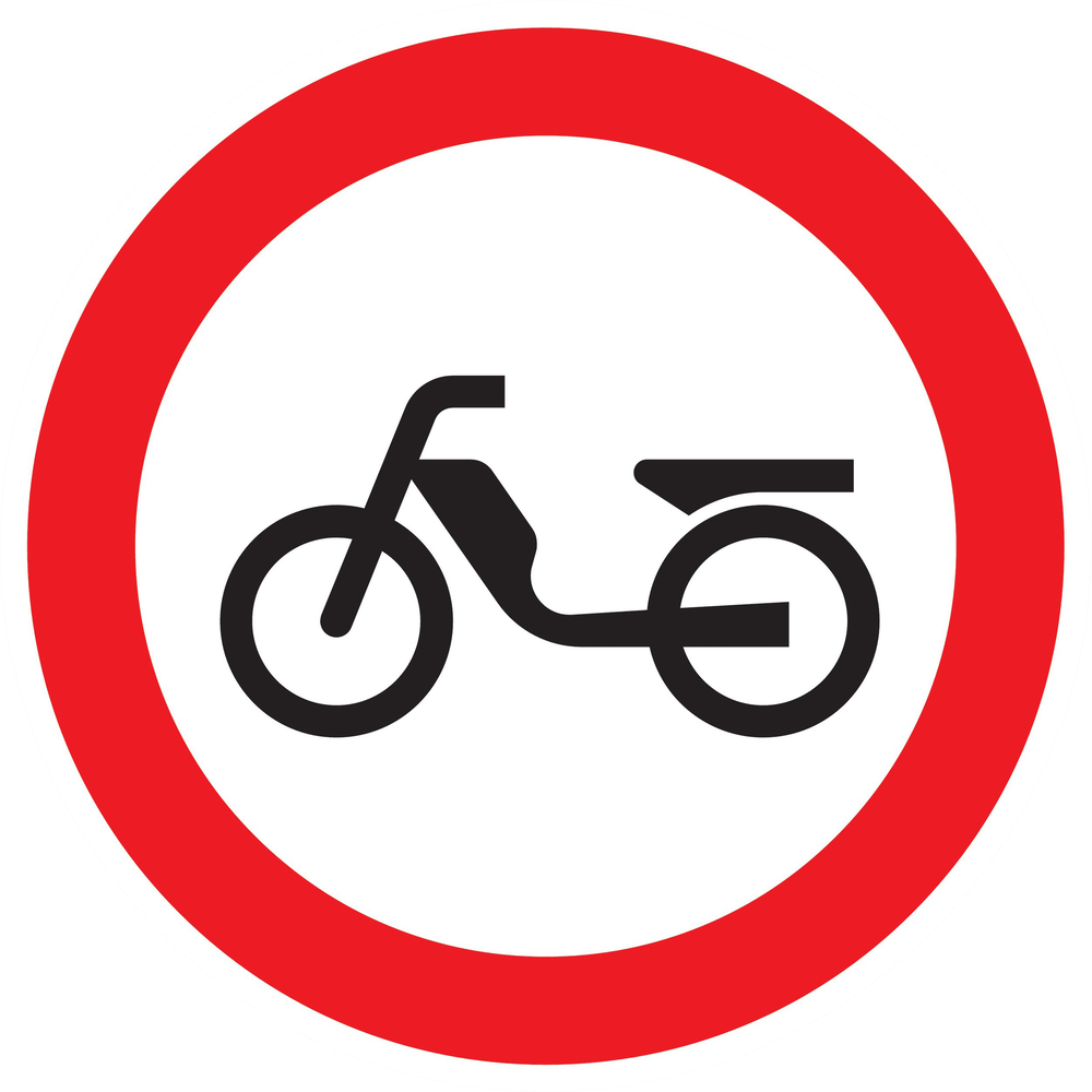 Panneau adhésif INTERDIT AUX CYCLOMOTEURS Ø80MM TALIAPLAST - 724292