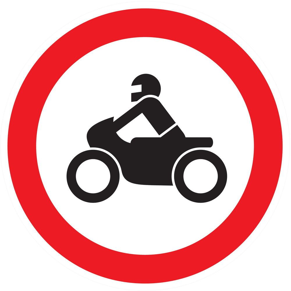 Panneau adhésif INTERDIT AUX MOTOS Ø80MM TALIAPLAST - 724293