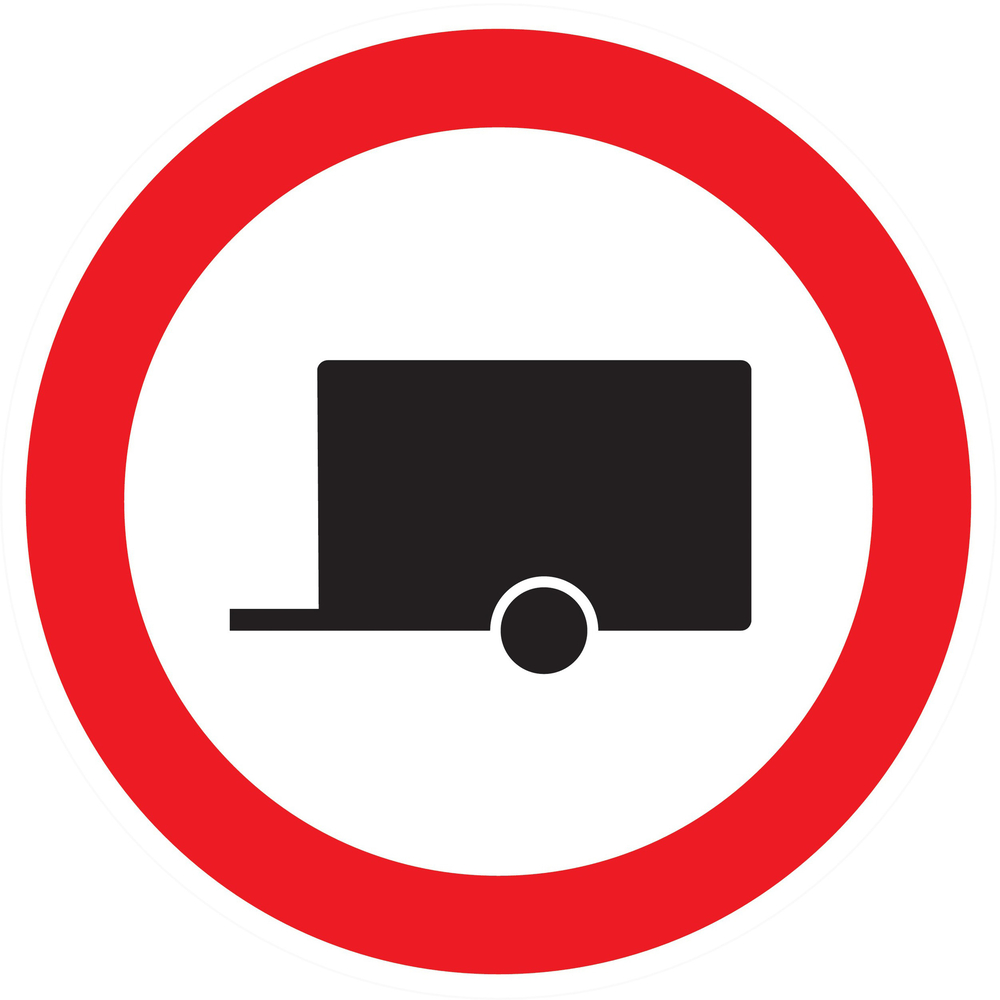 Panneau adhésif INTERDIT AUX REMORQUES Ø80MM TALIAPLAST - 724295