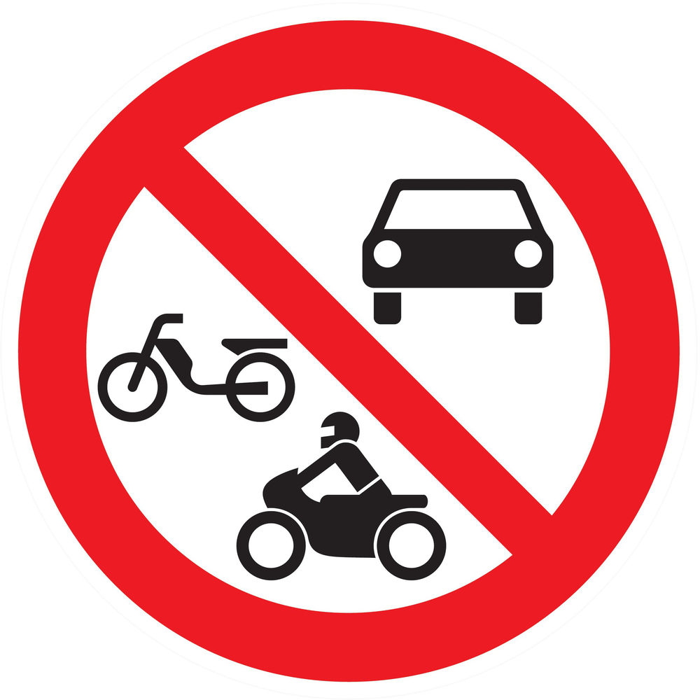 Panneau adhésif INTERDIT AUX VEHICULES MOTORISES Ø80MM TALIAPLAST - 724296