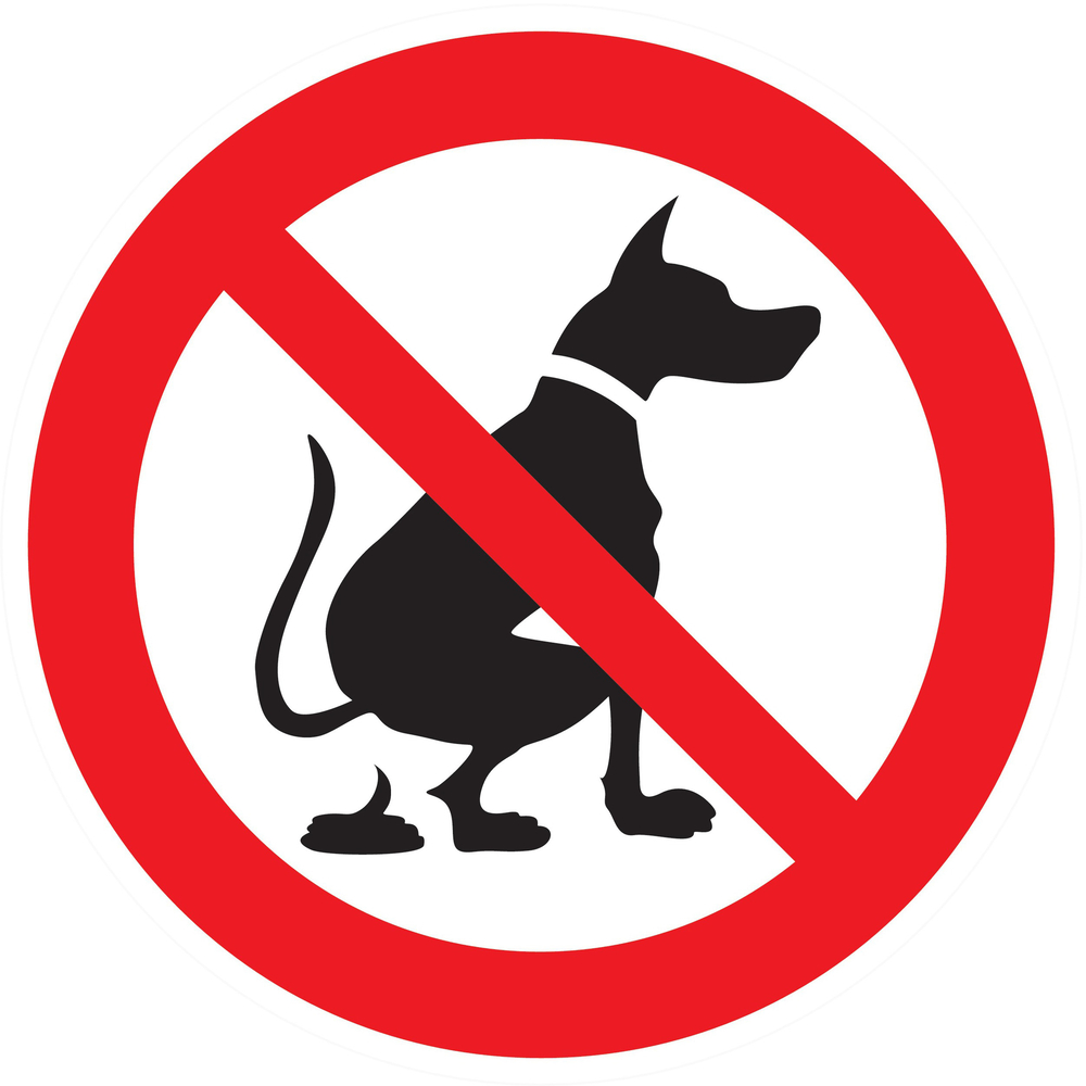 Panneau adhésif DEJECTIONS D' ANIMAUX INTERDITES Ø80MM TALIAPLAST - 724301