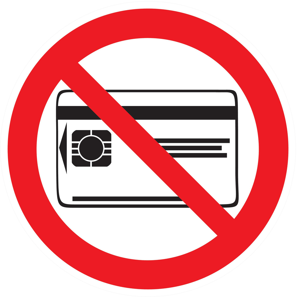 Panneau adhésif CARTES MAGNETIQUES INTERDITES Ø80MM TALIAPLAST - 724311