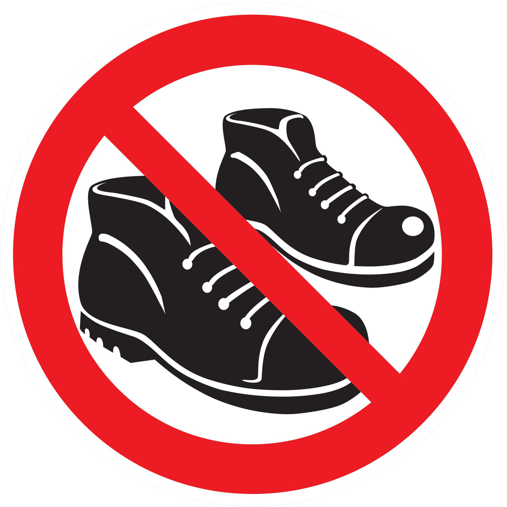 Panneau adhésif CHAUSSURES INTERDITES Ø80MM TALIAPLAST - 724313
