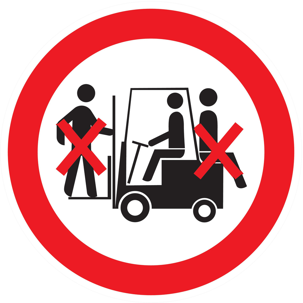 Panneau adhésif INTERDIT DE TRANSPORTER DES PERSONNES Ø80MM TALIAPLAST - 724321