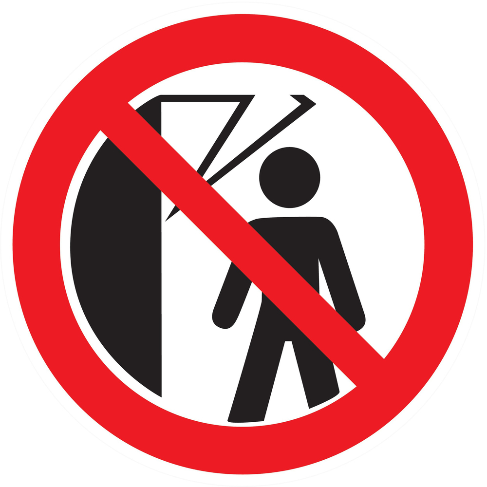 Panneau adhésif INTERDIT DE PASSER SOUS LA MACHINE Ø80MM TALIAPLAST - 724331