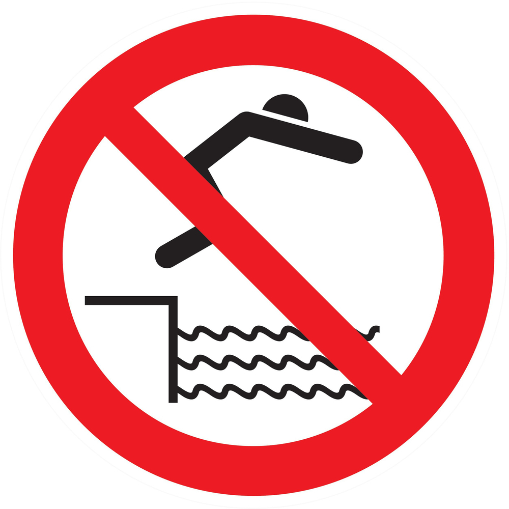 Panneau adhésif INTERDIT DE PLONGER Ø80MM TALIAPLAST - 724339