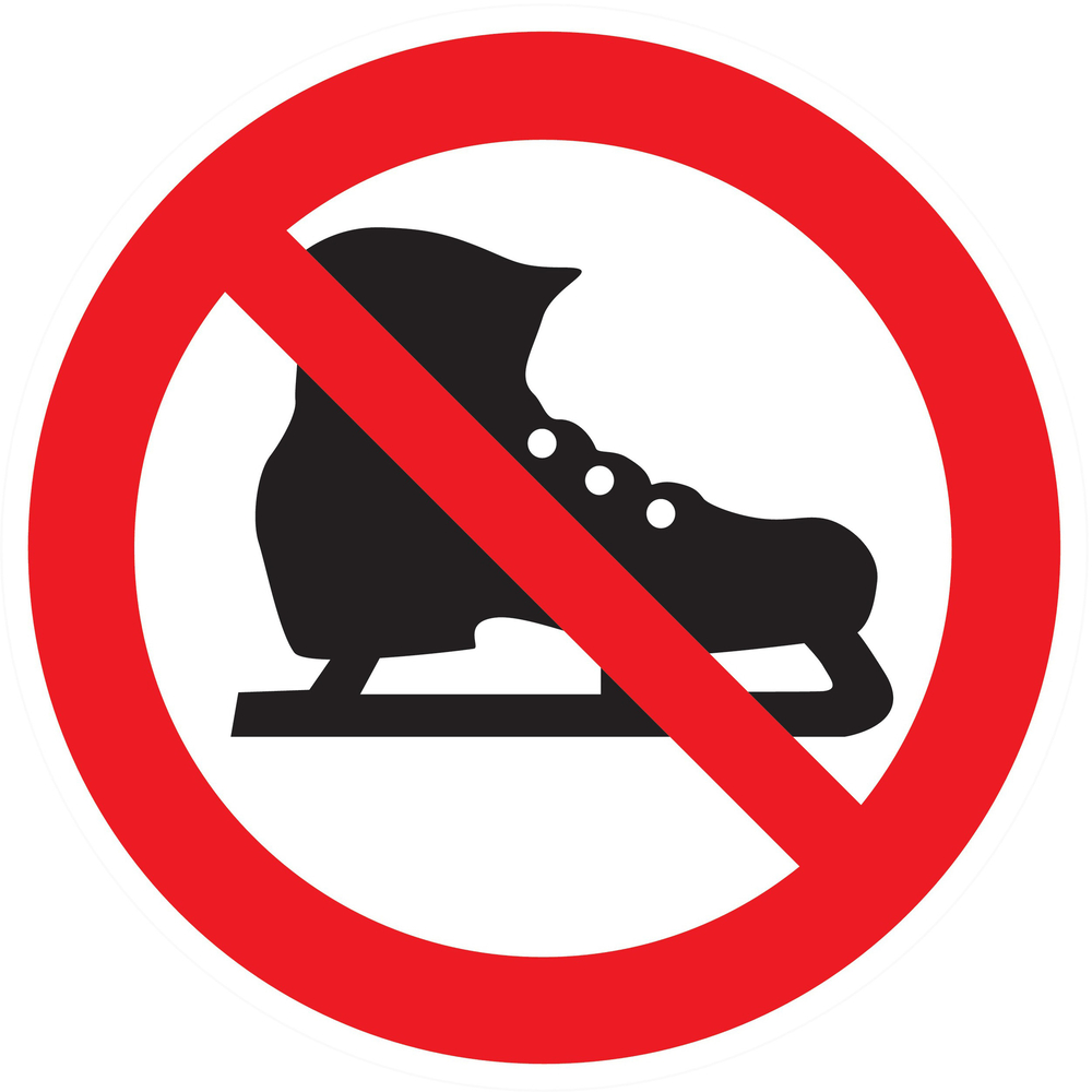 Panneau adhésif PATINS INTERDITS Ø80MM TALIAPLAST - 724343