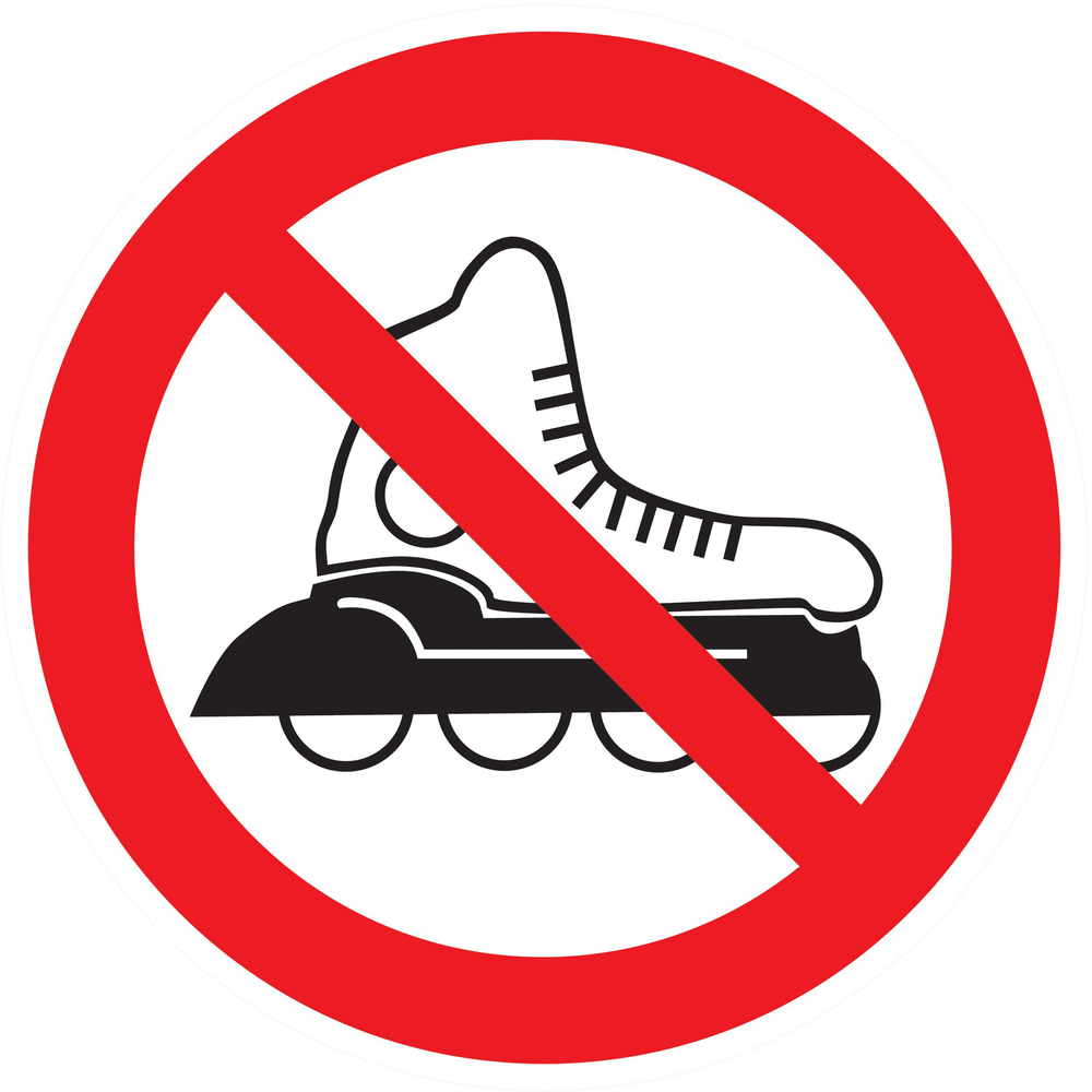 Panneau adhésif ROLLERS INTERDITS Ø80MM TALIAPLAST - 724344