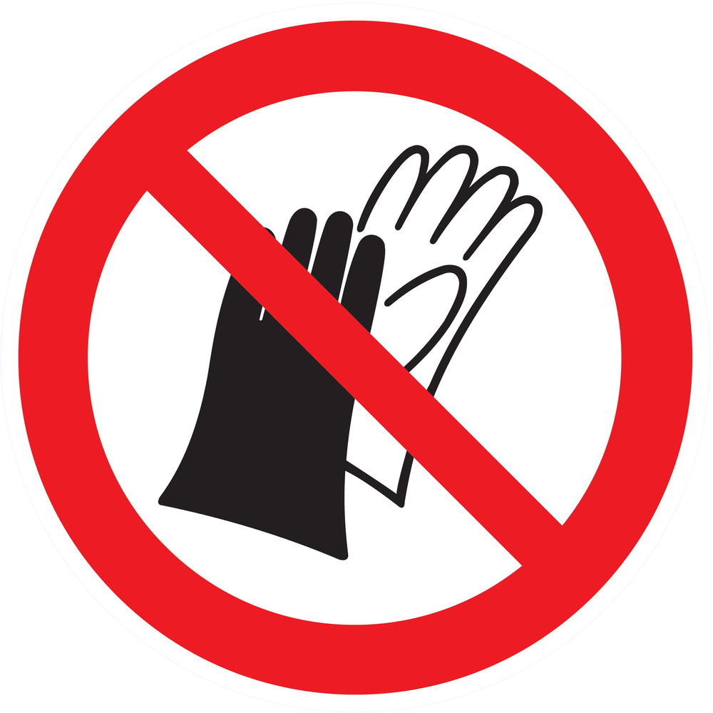 Panneau adhésif PORT DE GANTS INTERDIT Ø80MM TALIAPLAST - 724353