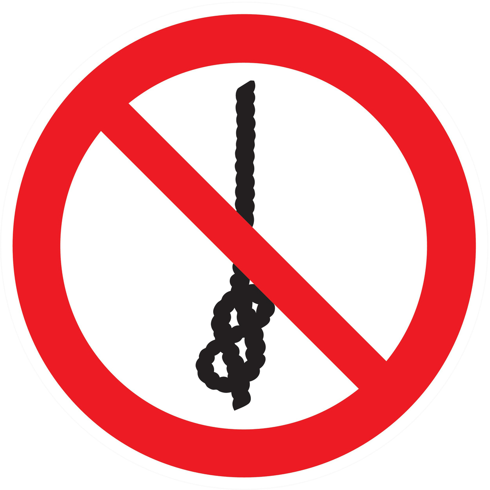 Panneau adhésif NE PAS FAIRE DES NÅ'UDS SUR LA CORDE Ø80MM TALIAPLAST - 724354