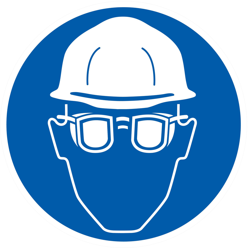 Panneau adhésif PROTECTION OBLIGATOIRE TETE ET VUE Ø80MM TALIAPLAST - 724506