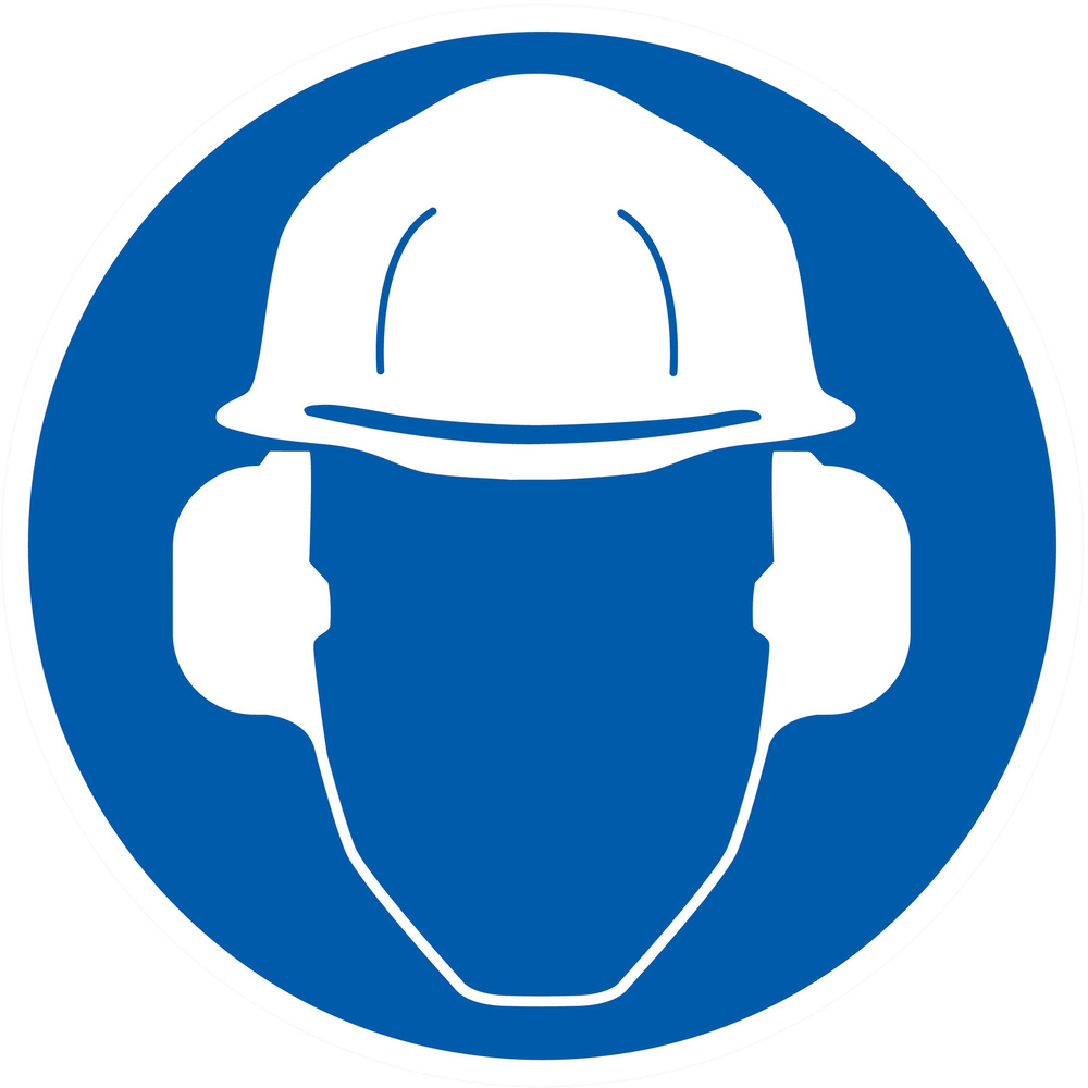 Panneau adhésif PROTECTION OBLIGATOIRE TETE ET OUIE Ø80MM TALIAPLAST - 724507