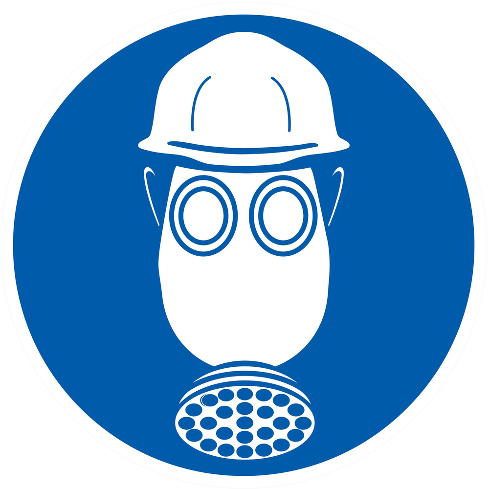 Panneau adhésif PROTECTION OBLIGATOIRE TETE/VOIES RESPIRATOIRES D.80mm TALIAPLAST - 724512