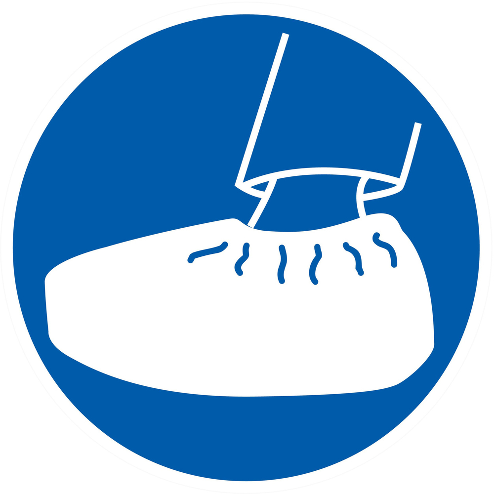 Panneau adhésif SURCHAUSSURES OBLIGATOIRES Ø80MM TALIAPLAST - 724513