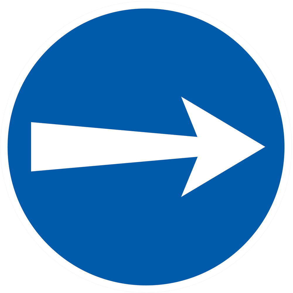 Panneau adhésif SENS OBLIGATOIRE (VERS LA DROITE) Ø80MM TALIAPLAST - 724527