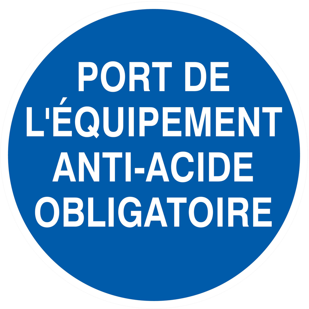 PANNEAU PORT DES EQUIPEMENTS ANTI-ACIDE OBLIGATOIRE Ø80MM TALIAPLAST - 724535