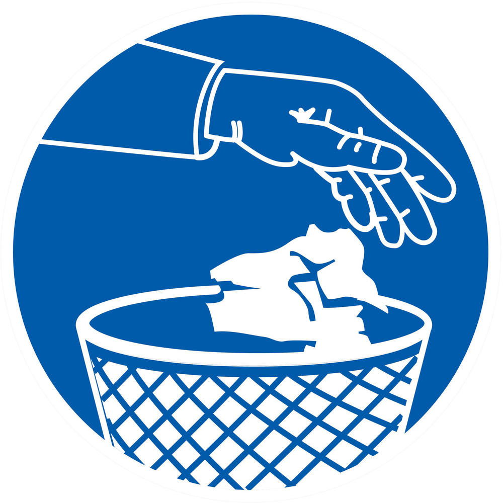 Panneau adhésif UTILISEZ LES POUBELLES Ø80MM TALIAPLAST - 724543