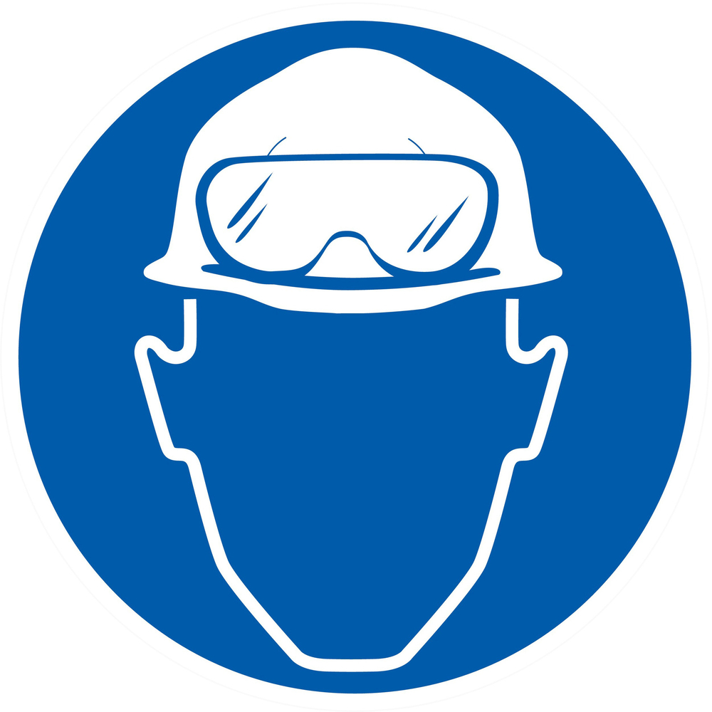 Panneau adhésif PROTECTION OBLIGATOIRE TETE/VUE CONTRE L'ACIDE Ø80MM TALIAPLAST - 724545