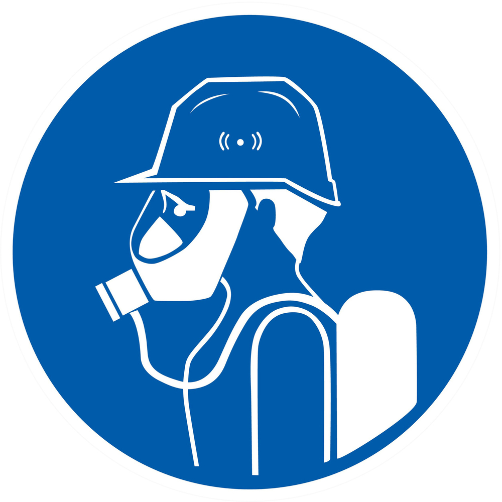 Panneau adhésif PROTECTION OBLIGATOIRE TETE/VOIES RESPIRATOIRES D.80mm TALIAPLAST - 724547