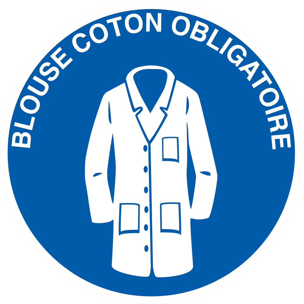 Panneau adhésif BLOUSE COTON OBLIGATOIRE Ø80MM TALIAPLAST - 724551