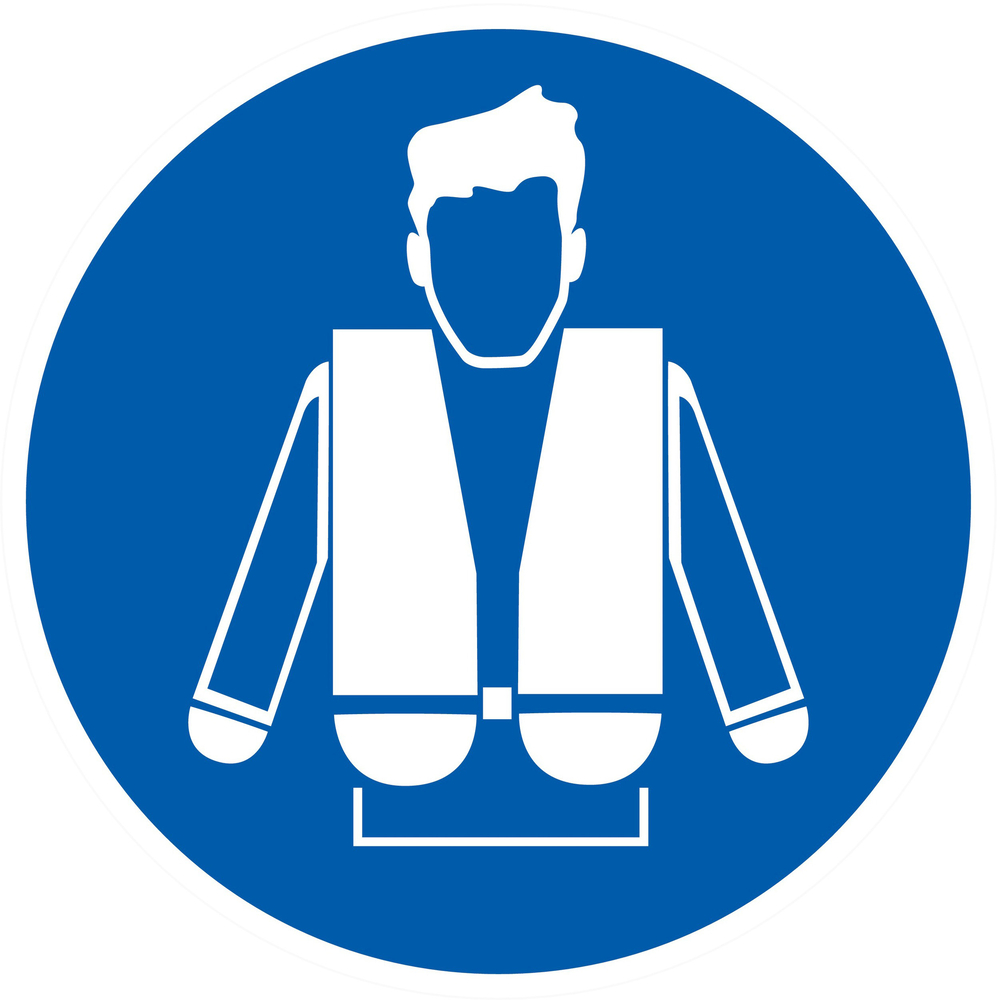 Panneau adhésif GILET DE SAUVETAGE OBLIGATOIRE Ø80MM TALIAPLAST - 724552