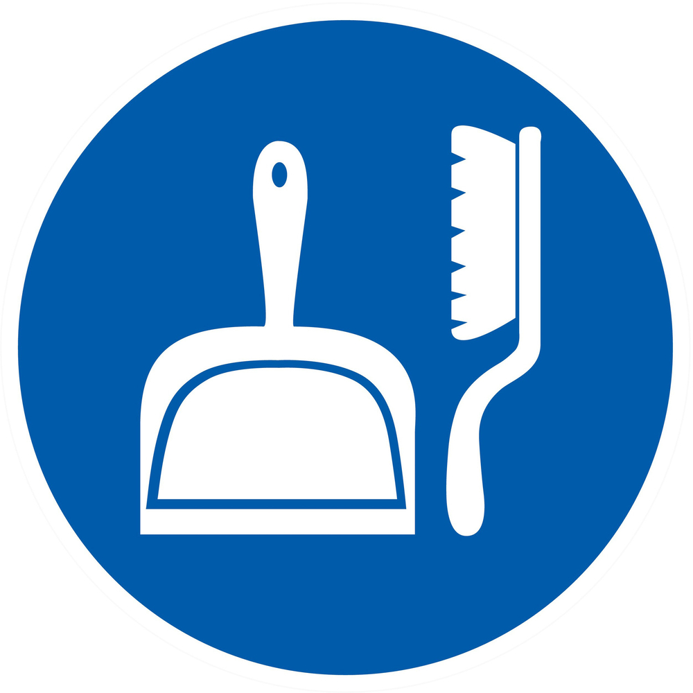 Panneau adhésif OBLIGATION DE RANGER SON POSTE DE TRAVAIL Ø80MM TALIAPLAST - 724557