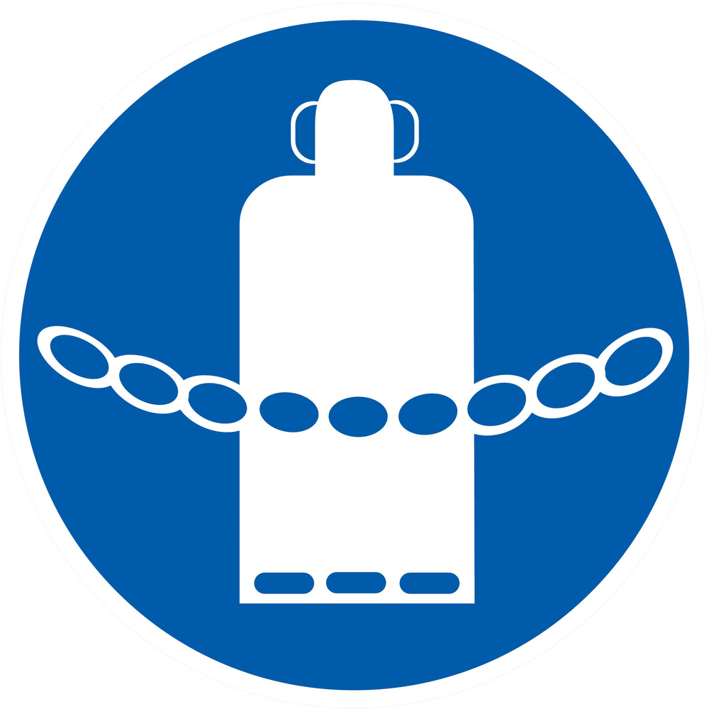 Panneau adhésif CHAINES BOUTEILLES DE GAZ OBLIGATOIRES Ø80MM TALIAPLAST - 724563