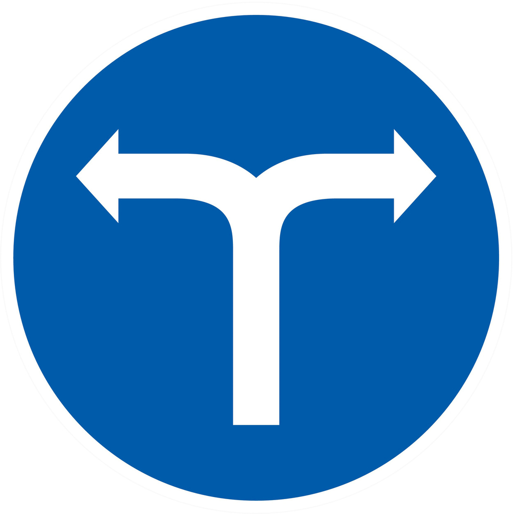 Panneau adhésif VIRAGE A DROITE OU A GAUCHE Ø80MM TALIAPLAST - 724581