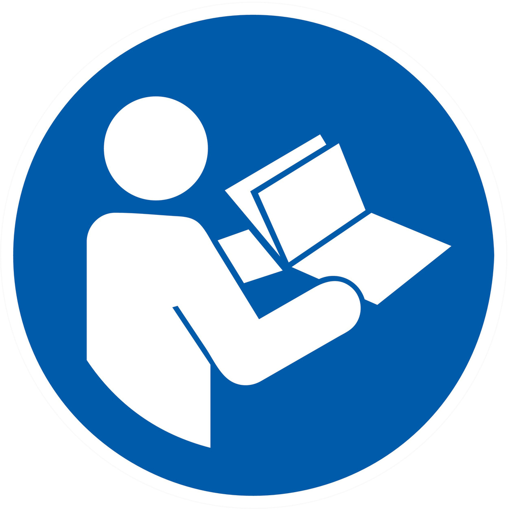 PANNEAU CONSULTER LE MANUEL / LA NOTICE D'INSTRUCTIONS Ø80MM TALIAPLAST - 724590