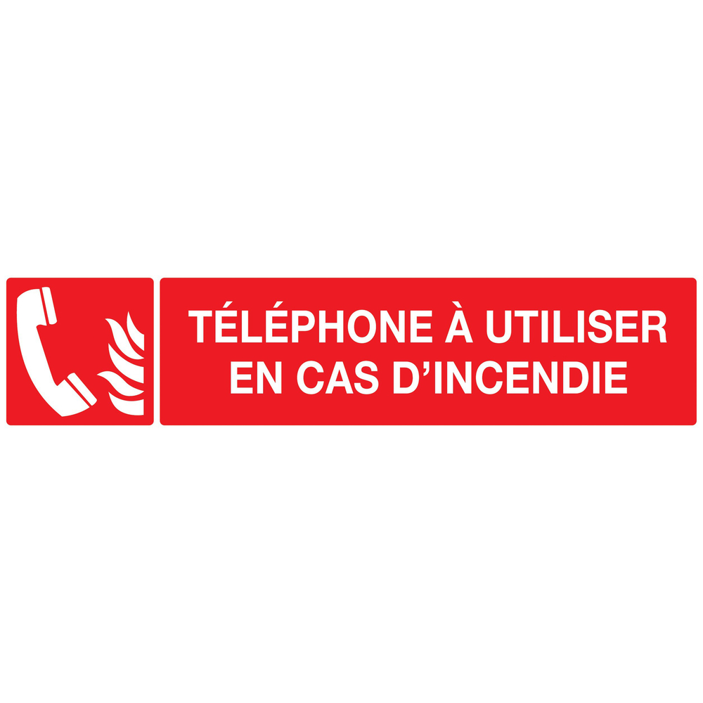PANNEAU TELEPHONE A UTILISER EN CAS D'INCENDIE 330X75MM TALIAPLAST - 725126