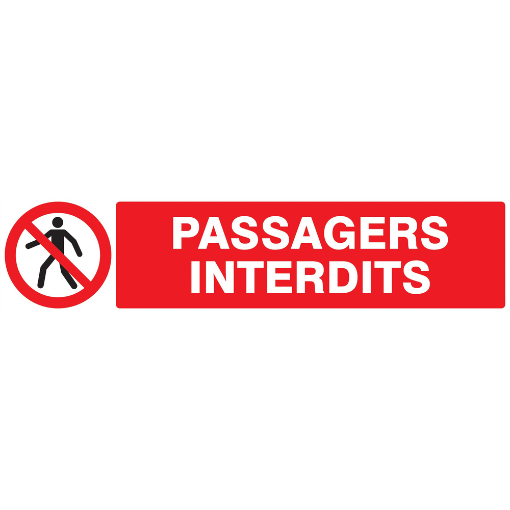 Panneau adhésif PASSAGERS INTERDITS 330X75MM TALIAPLAST - 725202