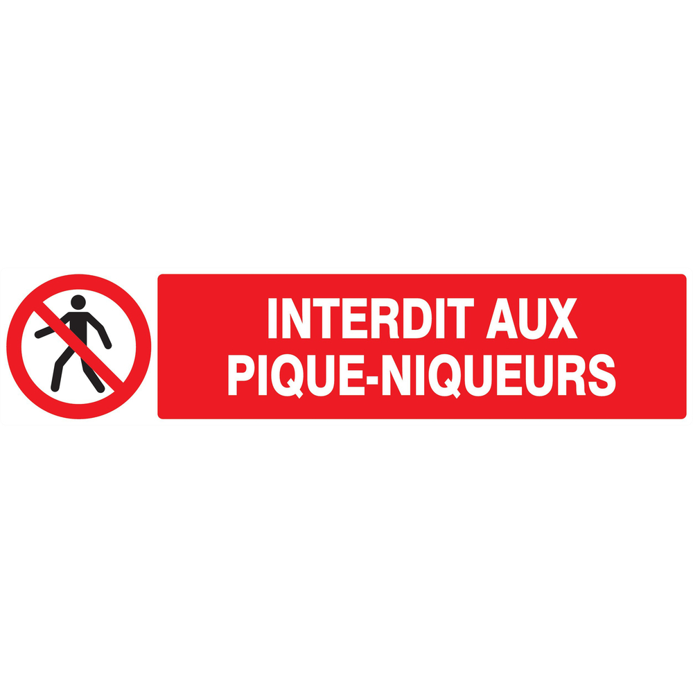Panneau adhésif INTERDIT AUX PIQUE-NIQUEURS 330X75MM TALIAPLAST - 725207