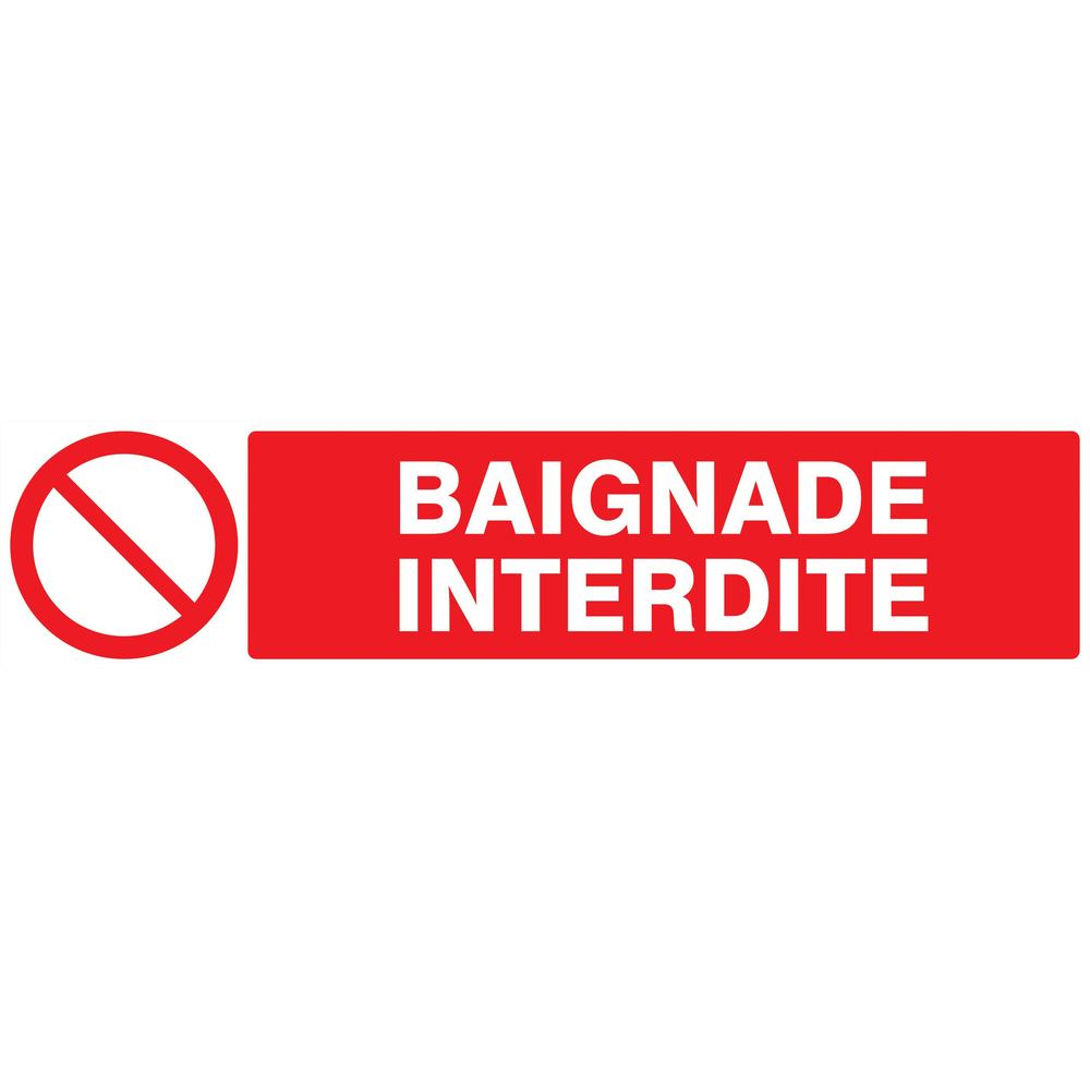 Panneau adhésif BAIGNADE INTERDITE 330X75MM TALIAPLAST - 725218