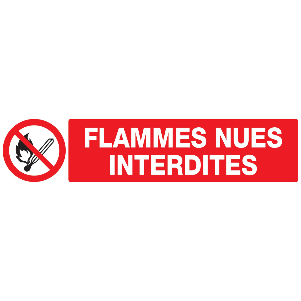 Panneau adhésif FLAMMES NUES INTERDITES 330X75MM TALIAPLAST - 725226