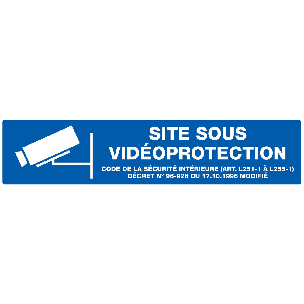 Panneau adhésif SITE SOUS VIDEOPROTECTION 330X75MM TALIAPLAST - 725237